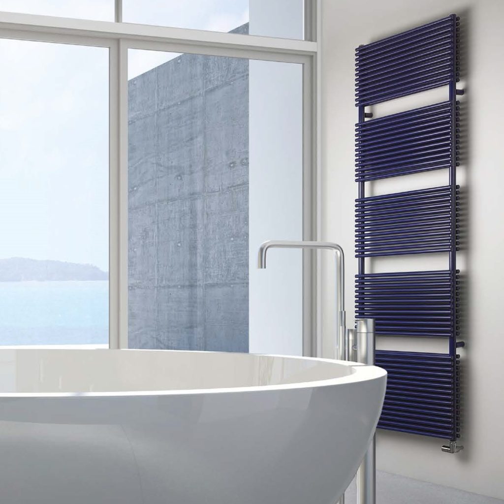 Designer Bathroom with Oceanview, 3d rendering